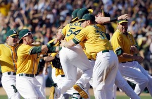 Image for A’s Finish Sweep of Rangers – Capture AL West Title